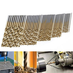 Premium 50-Piece Titanium Coated Drill Bit Set for Wood, Plastic, and Aluminum – High-Speed Steel Twist Drill Kit 50 PCS Set Drill Bits