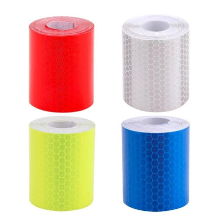 Reflective Safety Tape for Vehicles and Road Warnings - rolls in red, white, yellow and blue high-visibility reflective tape