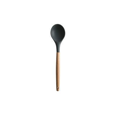 Heat-Resistant Silicone Spatula with Wooden Handle - Non-Stick Kitchen Tool for Soup and Cooking