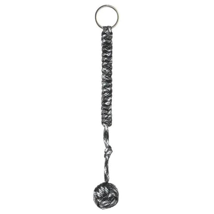 Black Steel Monkey Fist Lanyard for Everyday Protection