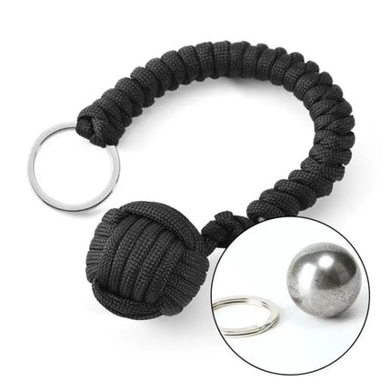 Black Steel Monkey Fist Lanyard for Everyday Protection | Syndmart