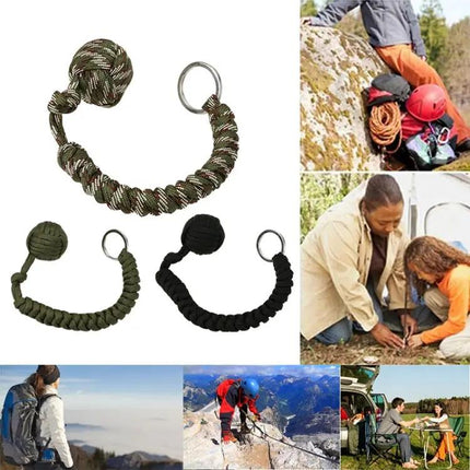 Black Steel Monkey Fist Lanyard for Everyday Protection | Syndmart