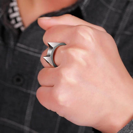 Stainless Steel Self-Defense Ring for Everyday Personal Safety worn on knuckle as discreet everyday protection accessory