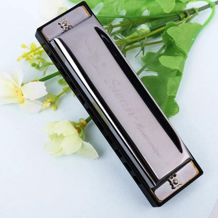 Swan Harmonica for Beginners' Everyday Music Sessions - compact beginner harmonica with multi-point base support for practice at home or on the go