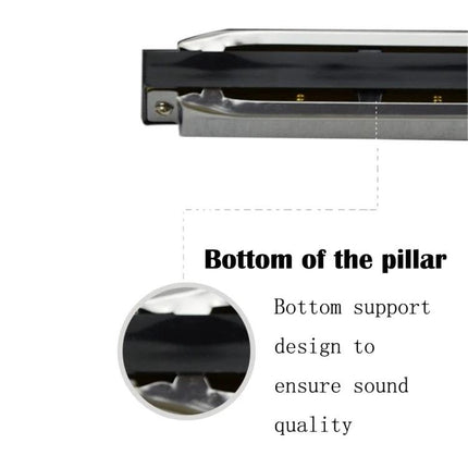 Swan Harmonica for Beginners' Everyday Music Sessions slim harmonica with multi-point bottom support for easy learning and reliable sound quality