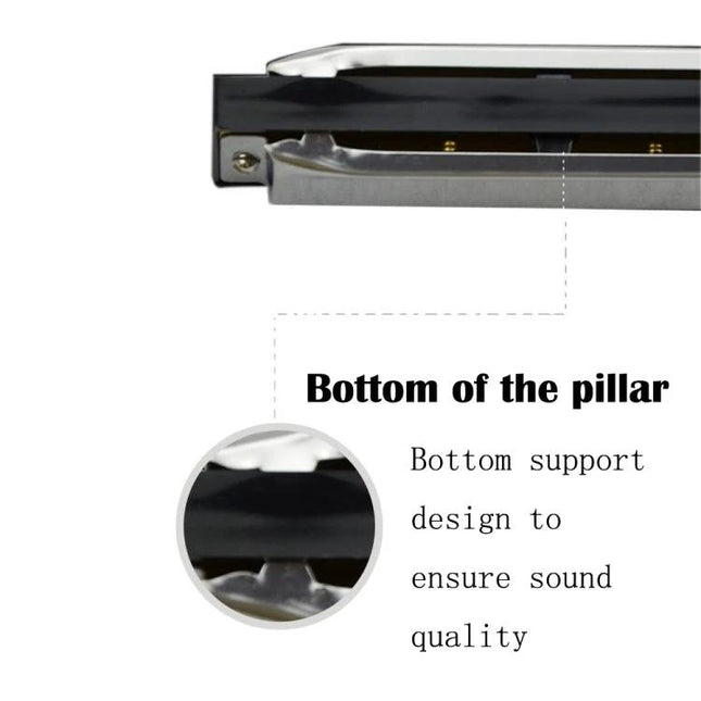 Swan Harmonica for Beginners' Everyday Music Sessions slim harmonica with multi-point bottom support for easy learning and reliable sound quality