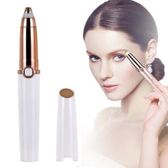 Automatic Push Button Eyebrow Hair Removal Trimmer Device Pearl White Push Button Pearl Whit