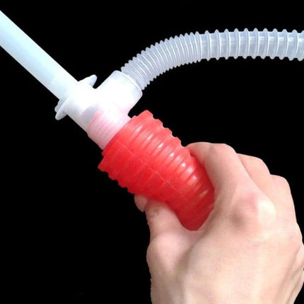 Red Manual Siphon Pump for Transferring Gas and Oil in Vehicles hand-squeezed red bulb with clear hose for fuel transfer