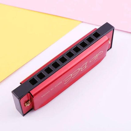 BEE's Compact Harmonica for Daily Music and Travel Use - red pocket harmonica for commuters and beginners