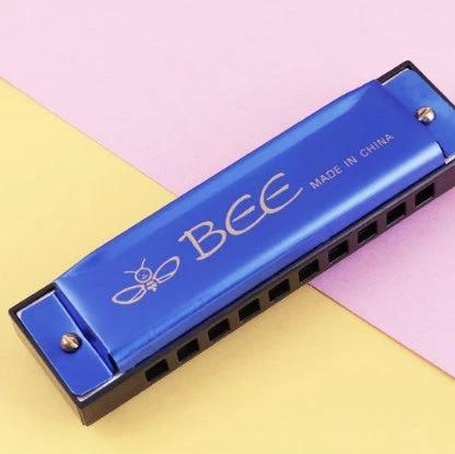 BEE's Compact Harmonica for Daily Music and Travel Use — blue pocket harmonica for commuters and beginners