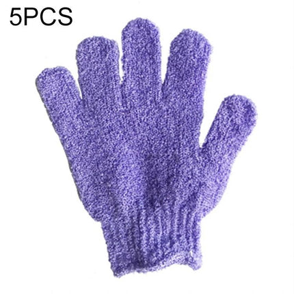Colorful Shower Gloves for Daily Body Exfoliation and Massage - purple soft sponge exfoliating glove for shower massage, 5pcs