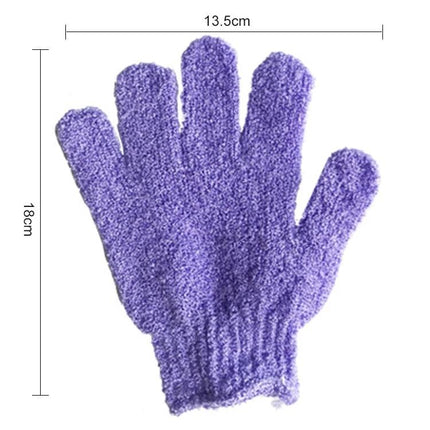 Colorful Shower Gloves for Daily Body Exfoliation and Massage - purple soft sponge exfoliating massage glove 18x13.5cm