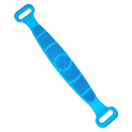 A Silicone Bath Brush for Everyday Skin Care Routines - blue double-handle silicone exfoliating back brush