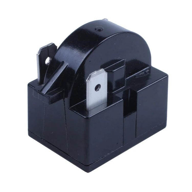 PTC Starter Relay for Refrigerator Use, 3-Pin Connection - black plastic replacement relay for compressor start, 3-pin DIY swap
