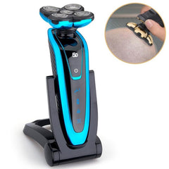 Rechargeable Waterproof Electric Shaver for Men with Trimming Function Blue Blue