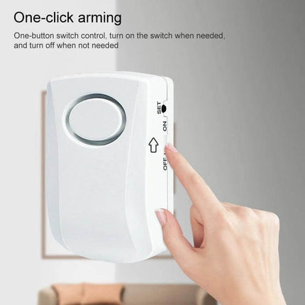 Water Leakage Alarm for Home Flood Detection and Alert Security - white one-click arming sensor mounted near sink with 130dB alarm