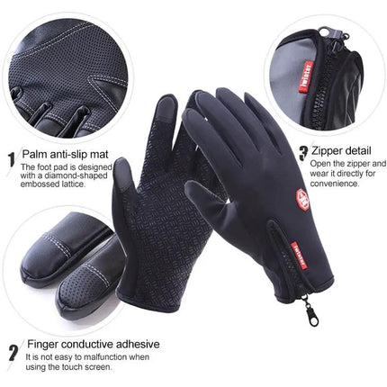 Cycling Gloves Full Finger Neoprene Leather Size M L XL