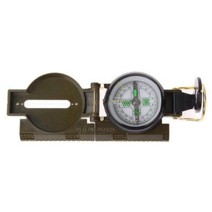 Portable Folding Army Green Lens Compass For Camping And Hiking - compact folding handheld compass with sighting mirror and ruler for trail navigation