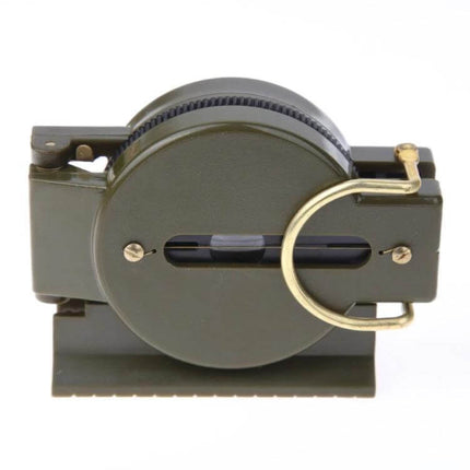 Portable Folding Army Green Lens Compass For Camping And Hiking - compact foldable lens compass in army green for trail navigation and orientation