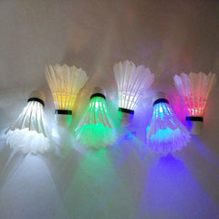 Multi-Color LED Goose Feather Badminton Set - 4 in 1 Durable Light-Up Shuttlecocks