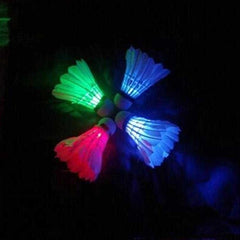 Multi-Color LED Goose Feather Badminton Set - 4 in 1 Durable Light-Up Shuttlecocks