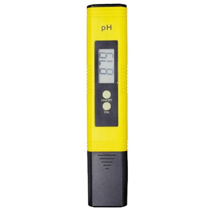 Portable pH Test Pen for Everyday Water Quality Checking - yellow handheld digital pH meter with LCD and probe cap