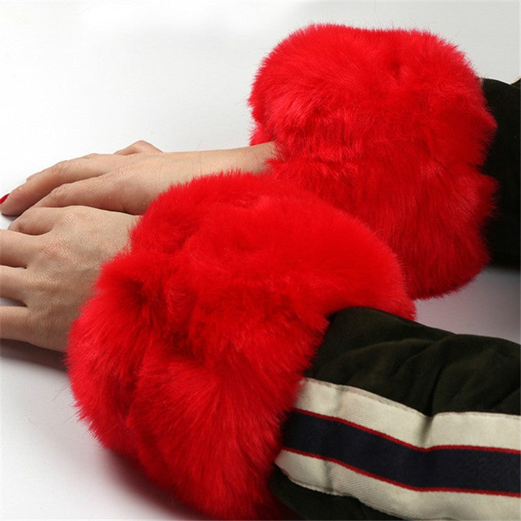 Imitation Rabbit Fur Wrist Sleeves Dual-use Anti-Flooding Sleeves, One Size