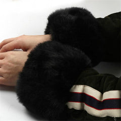 Faux Rabbit Fur Dual-Function Wrist Sleeves - Water-Resistant and Stylish