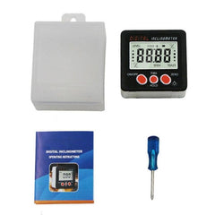 Digital LCD Inclinometer with Magnet - 4 x 90 Degree Protractor Angle Box