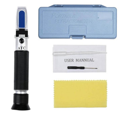 Hand-Held Alcohol Refractometer for Everyday Alcohol Measurement - compact refractometer kit with case, manual, pipette and cleaning cloth