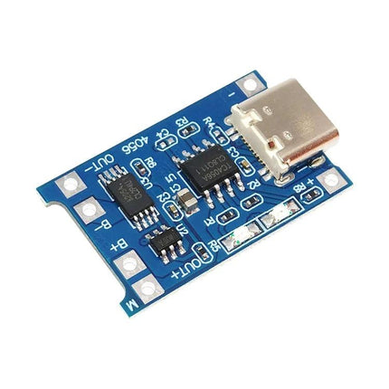 Compact USB-C Lithium Battery Charging Module for Devices small blue PCB module with USB-C port for DIY power bank and portable device charging