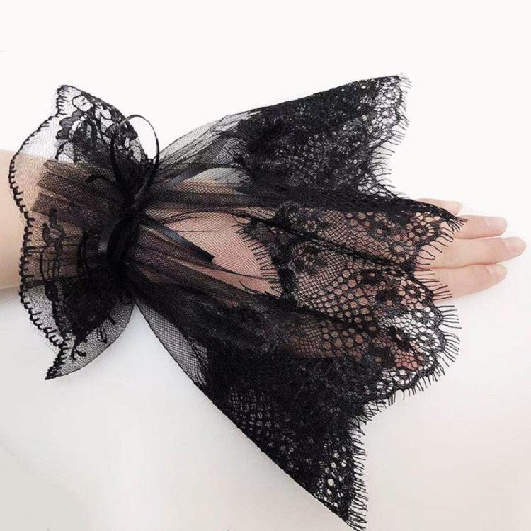 Lace Grenadine Decorative Big Trumpet Cuffs Fake Sleeves for Fashion Clothing