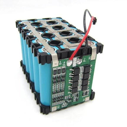 Lithium Battery Protection Board for 3S 12V Systems with Safety Features mounted on 3S 18650 battery pack for DIY power bank