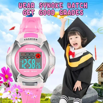 Synoke Kids Waterproof Luminous Sports Watch 30M Black | Syndmart