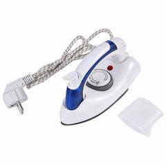 Compact Travel Steam Iron with Foldable Design and Teflon Baseplate - 3 Heat Settings for Home and On-the-Go Use