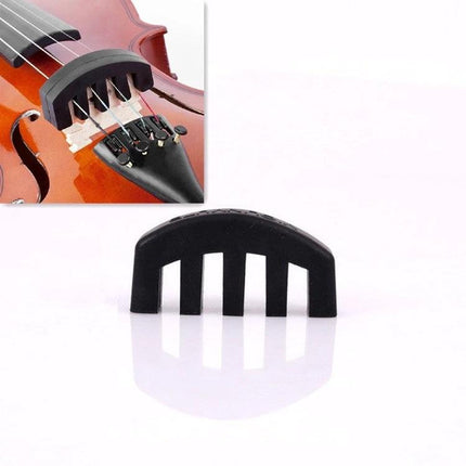 Silicone Accessory for Quiet Violin Practice at Home - black silicone mute for reducing volume while preserving pitch during apartment or late-night practice