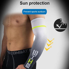 Men's Compression Arm Sleeves for Sports - UV Shielding and Sweat Management