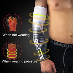 Men's Compression Arm Sleeves for Sports - UV Shielding and Sweat Management