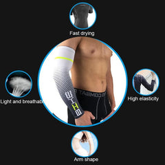 Men's Compression Arm Sleeves for Sports - UV Shielding and Sweat Management