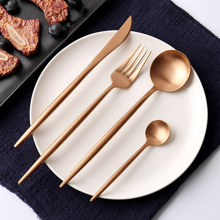 Stainless Steel Cutlery Knives Forks Spoons Western Kitchen Dinnerware Home Party Tableware Set