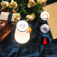 Lámpara de mesa LED recargable con interruptor táctil portátil, luz nocturna de emergencia para acampar al aire libre con asa