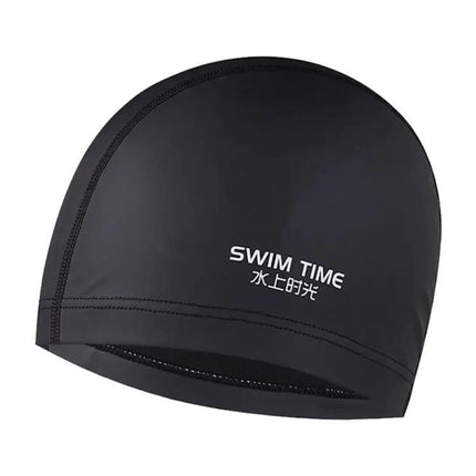 PU Coated Waterproof Enlarged Swim Cap For Adults Black | Syndmart