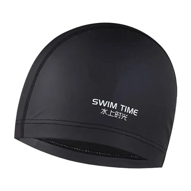 PU Coated Waterproof Enlarged Swim Cap For Adults Black | Syndmart
