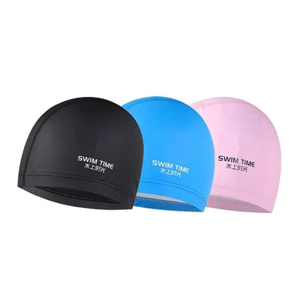 PU Coated Waterproof Enlarged Swim Cap For Adults Black | Syndmart