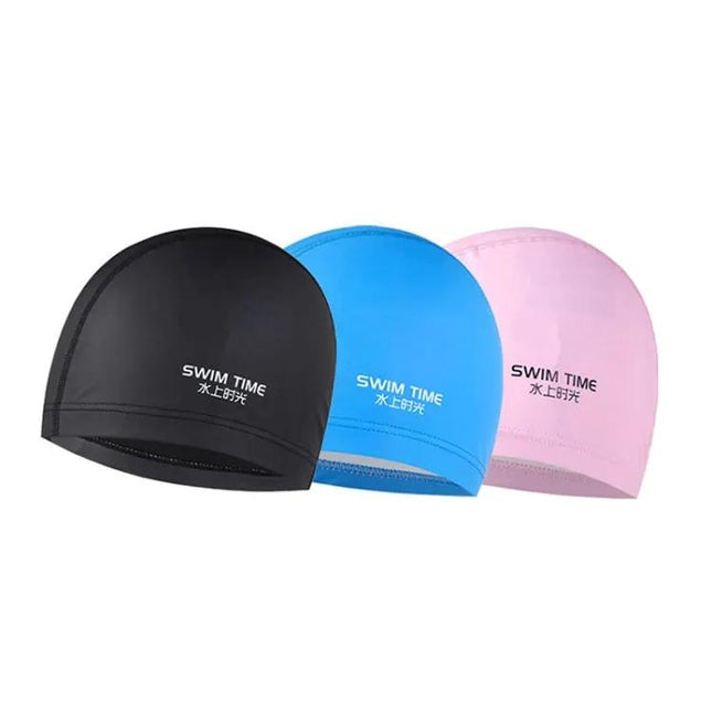 PU Coated Waterproof Enlarged Swim Cap For Adults Black | Syndmart