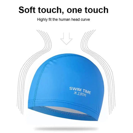 PU Coated Waterproof Enlarged Swim Cap For Adults Black | Syndmart
