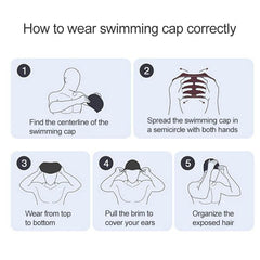 Silicone Waterproof Swim Cap for Adults - Solid Color Options