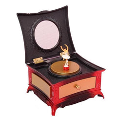 Elegant Rotating Girl Music Box with Mirror Drawer - Classic Dressing Table Decor