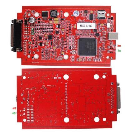 Handy Device for Routine Vehicle Maintenance and Care red OBD2 diagnostic circuit board showing components and connectors