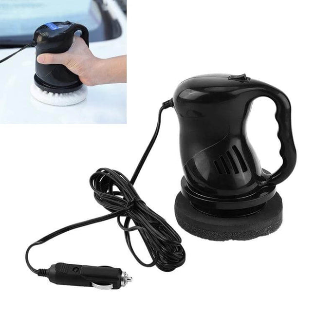 Handheld Electric Car Polisher for Waxing and Buffing Vehicles - compact 12V DC corded polisher with ergonomic handle for swirl mark removal and quick touch-ups